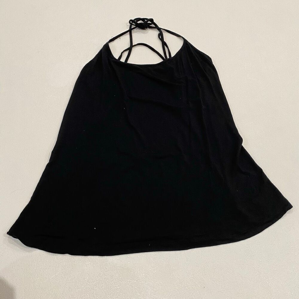 Fabletics Black Halter Tank Top XL | Strappy Back Athleisure Workout Top